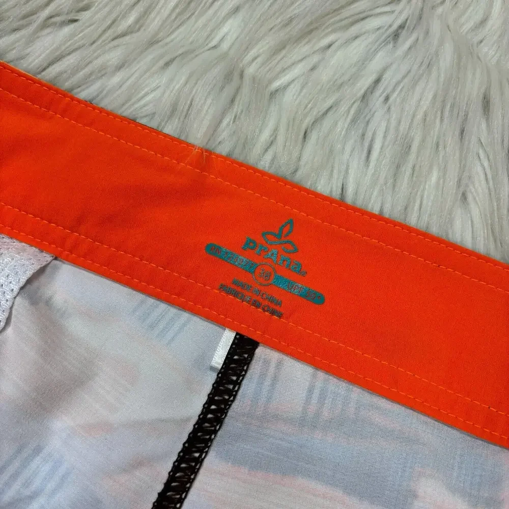Prana‎ Men's 38 Orange Multi Printed Sediment Board Shorts Swim